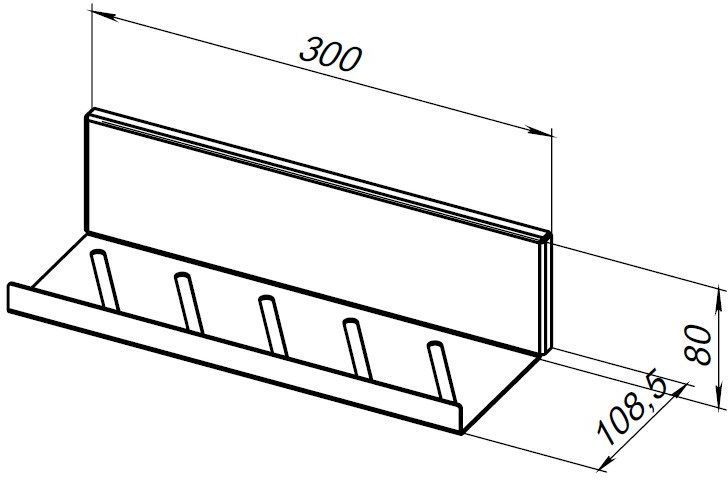 Полка Aquanet Магнум 30x8 черная матовая, открытая Полка Aquanet Магнум 30x8 черная матовая, открытая