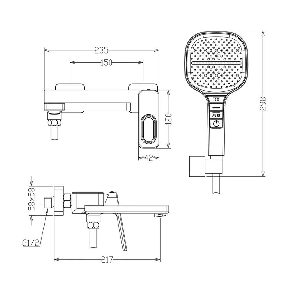 Смеситель для ванны Raglo R51.30.09, графит