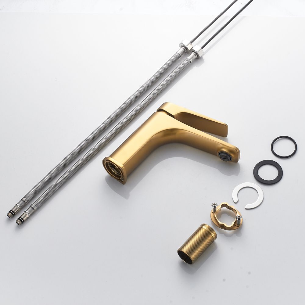 Смеситель для раковины Shevanik S4201G, золотой сатин