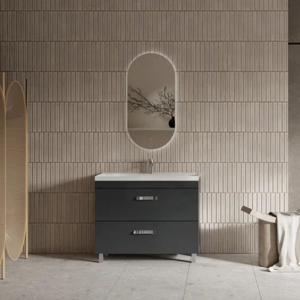 Тумба под раковину напольная Velvex Orlando tn.ORL.CLA.100.2Y графит, 100 см, артикул tn.ORL.CLA.100.2Y графит