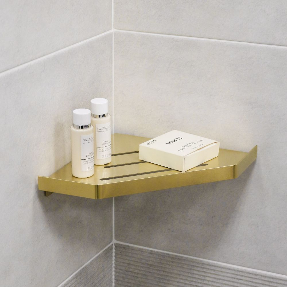 Полка металличеcкая угловая FIXSEN HI-TECH FX-841G, золотой сатин