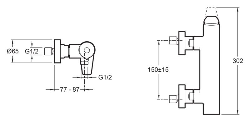 Смеситель для душа  JACOB DELAFON AVID E97368-CP (хром, L-87,7), шт