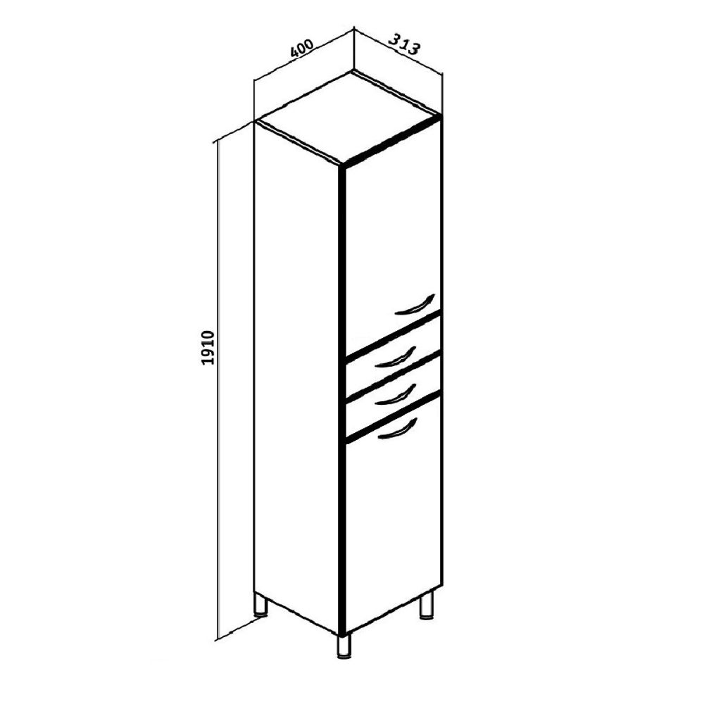 Пенал Runo левый с корзиной для белья 40 (00000000132), артикул 00000000132
