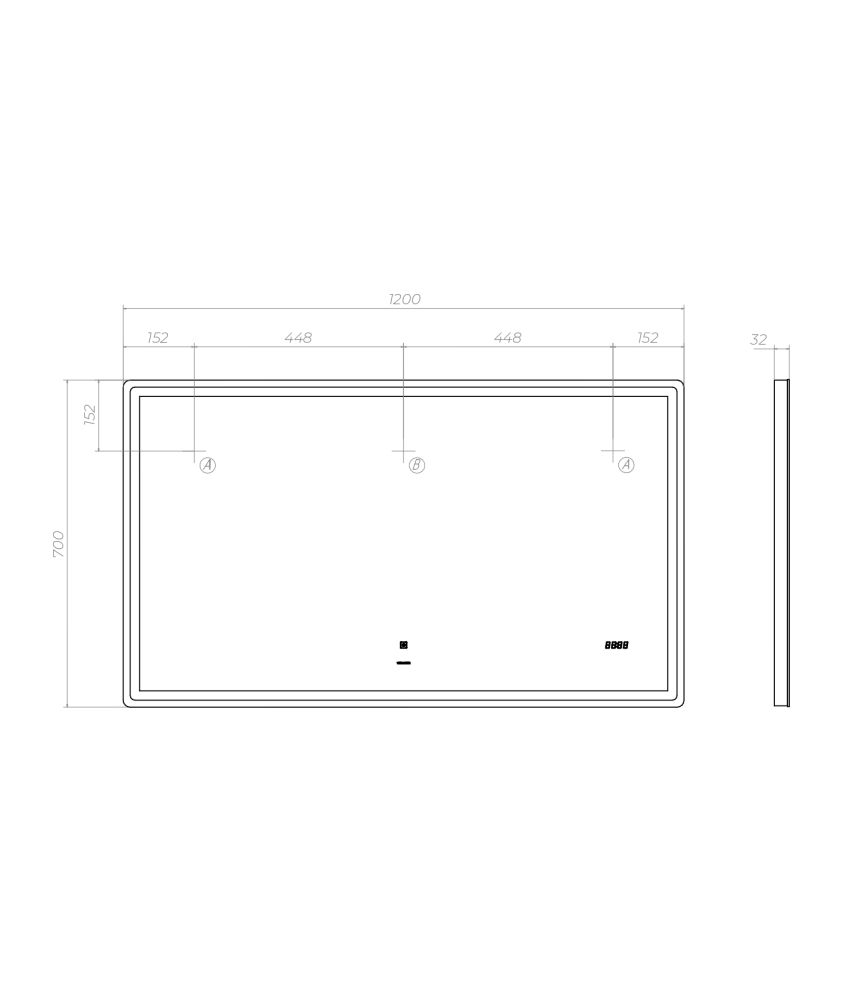 Зеркало VIGO Geometry Comfort z.GEO.120.Comfort, 120 см, артикул z.GEO.120.Comfort