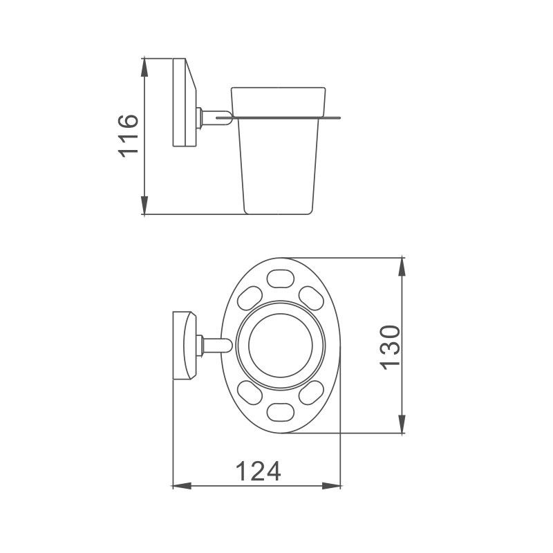 Стакан для ванной комнаты Haiba HB1606-1, хром