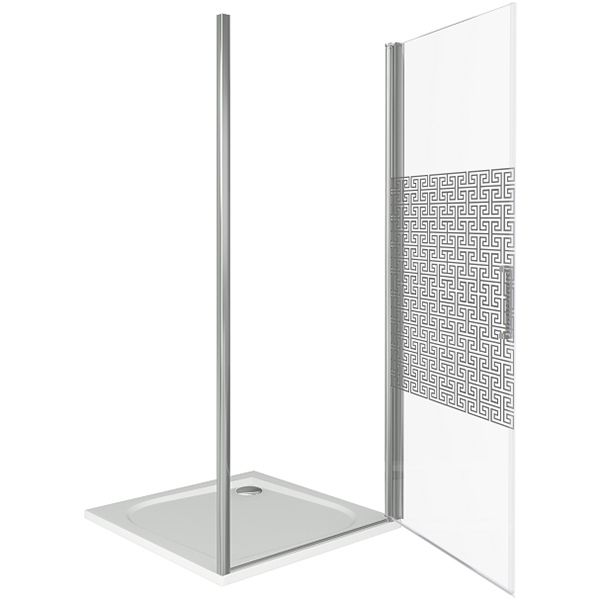 Душевая дверь в нишу Good Door Fantasy DR-90-F-CH 90 профиль Хром стекло прозрачное с рисунком Душевая дверь в нишу Good Door Fantasy DR-90-F-CH 90 профиль Хром стекло прозрачное с рисунком