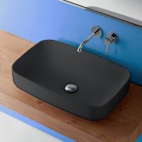 Kerasan Tribeca Раковина накладная 70х43см, без отв. под смеситель, цвет: черный матовый