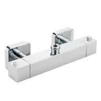 KVANT Смеситель для душевой колонны моноком. внешний, выход М3/4" (сверху), термостат., хром