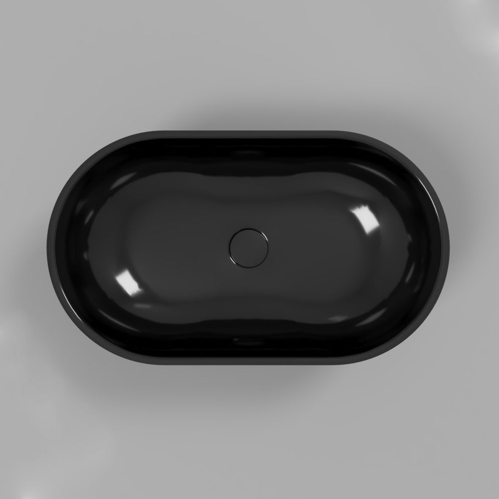 Умывальник WHITECROSS Amber 60x35 (черный глянец) иск. камень