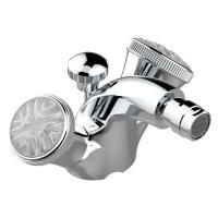 THG HIRONDELLES Смеситель для биде на 1 отверстие, двухвентильный, с донным клапаном, цвет хром