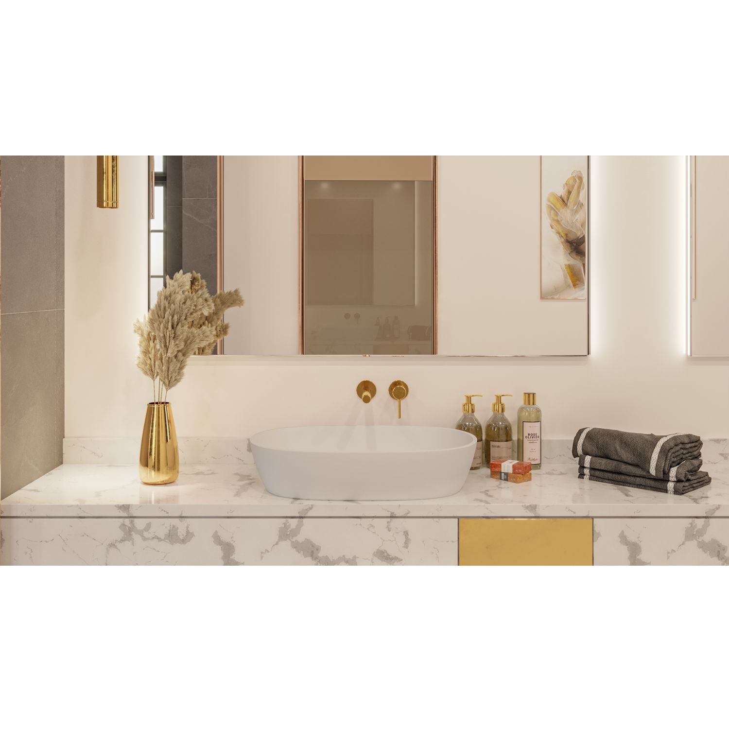Умывальник WHITECROSS Opal 56x38 (белый мат) иск. камень Умывальник WHITECROSS Opal 56x38 (белый мат) иск. камень