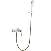 Смеситель для ванны с душ.гарнитуром VENTURO белый + золото