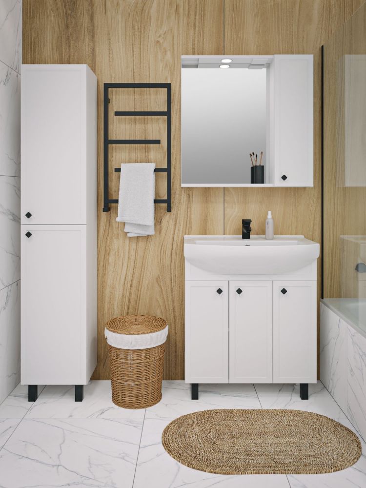 Пенал Runo белый правый Римини (00-00001253), артикул 00-00001253