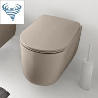 Kerasan Nolita Унитаз безободковый подвесной 55х35 см, смыв Tornado, с креплениями WB9N, цвет Nocciola mat