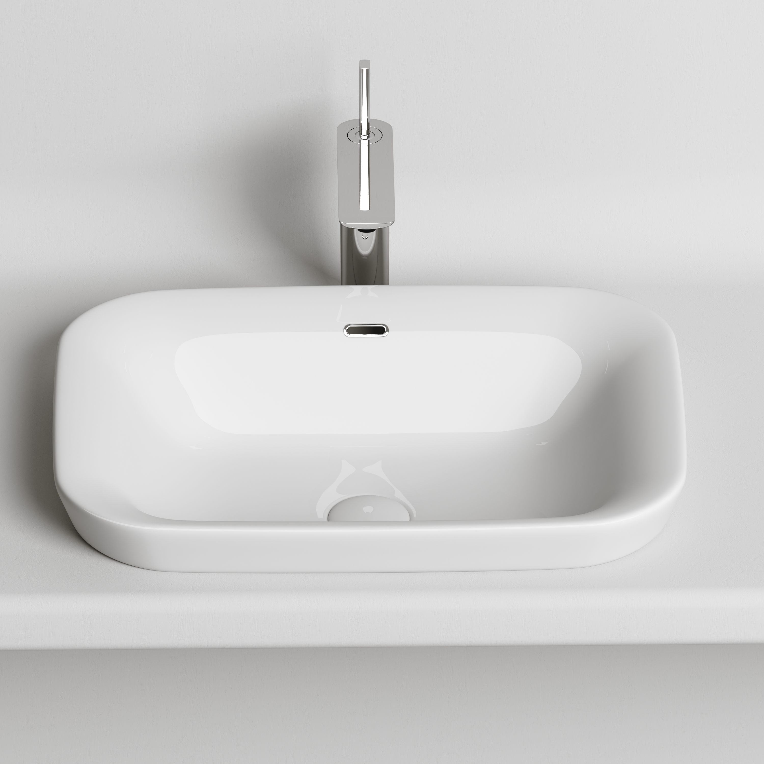 Умывальник прямоугольный встраиваемый сверху в столешницу Element 580*400*150мм CN6041