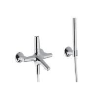 CISAL Vita Смеситель для ванны с душевым комплектом (шланг, ручной душ 1 режим, дерджатель), цвет хром