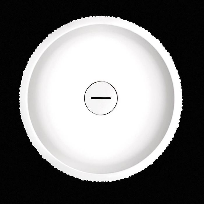 ANTONIO LUPI PLISSE Раковина напольная Ø470х850 мм, слив в пол, с сифоном, дон клап и гибк шланг, Flumood, отделка снаружи Copper powder, внутри белый ANTONIO LUPI PLISSE Раковина напольная Ø470х850 мм, слив в пол, с сифоном, дон клап и гибк шланг, Flumood, отделка снаружи Copper powder, внутри белый