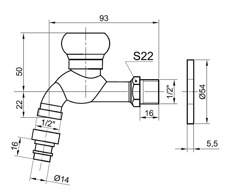 Кран для одного типа воды Bronze de Luxe 21982 Бронза с аэратором