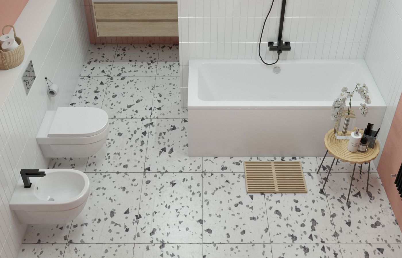 Комплект 2 в 1 Lavinia Boho Pure S1-37100075, акриловая ванна 170x75 см, усиленный металлический каркас с монтажным набором