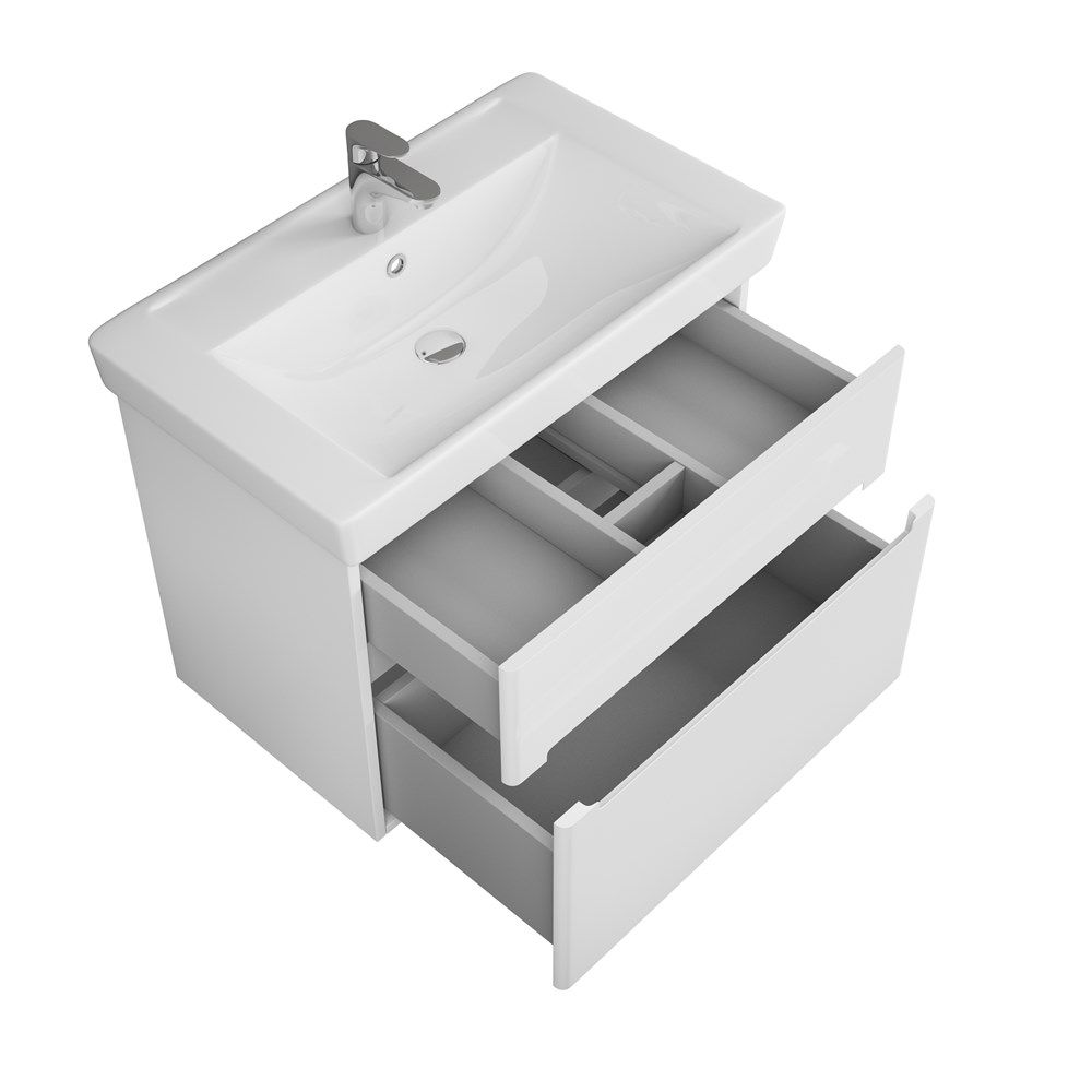 Тумба Nyborg 80, 2 ящика, белая