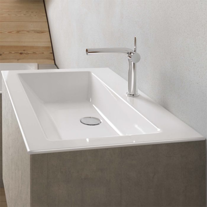 BETTE Loft Раковина встраиваемая сверху 800х495х100 мм, без перелива, с 1 отв под см. цвет белый