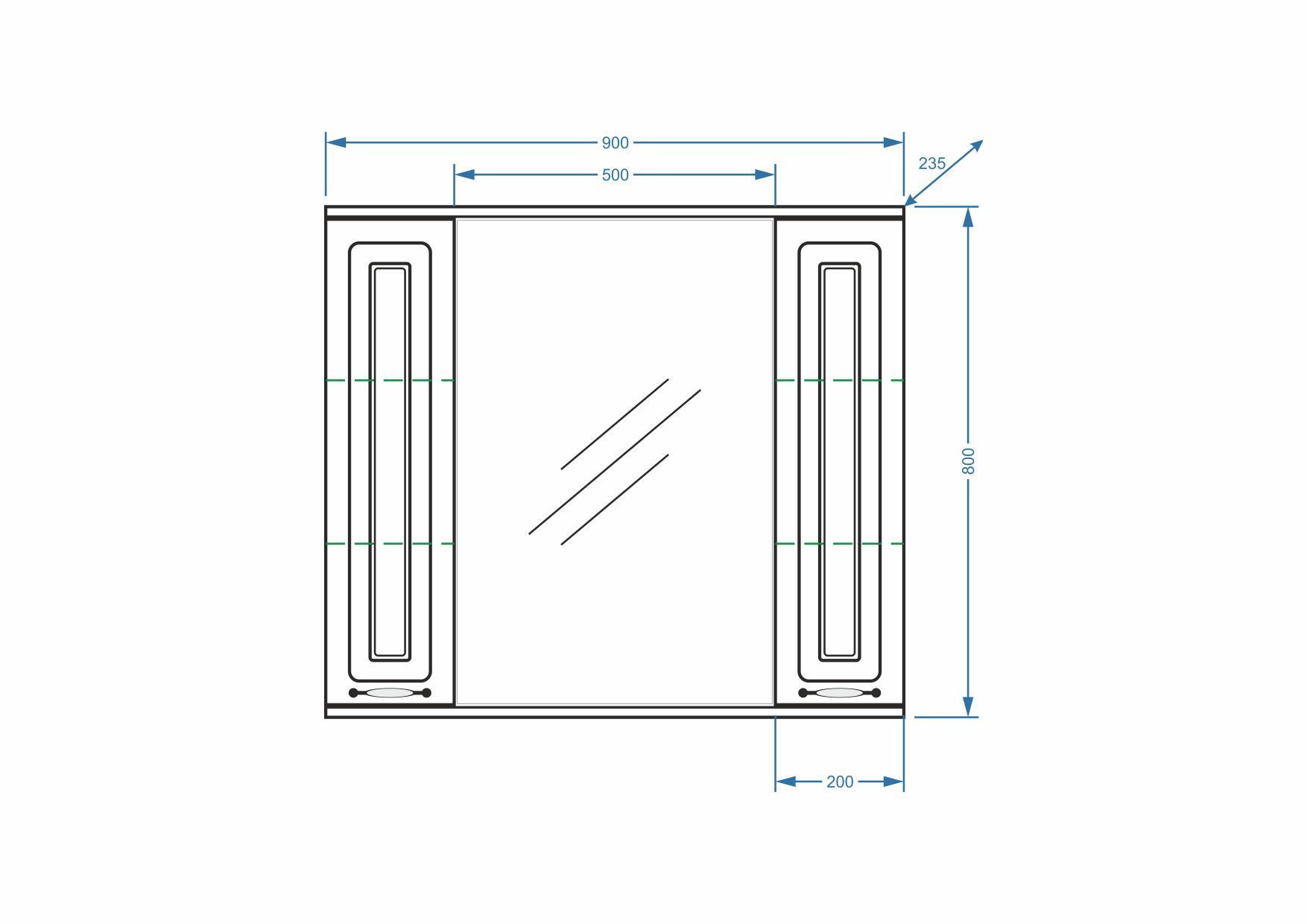 Зеркало-шкаф "Кармела 90/С", ольха белая