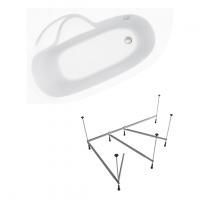 Комплект 2 в 1 Lavinia Boho Bell Pro S1-3702160L, акриловая ванна 160x105 см (левый разворот), усиленный металлический каркас