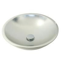 ARENA Раковина накладная круглая D46 см, серебро/серебро, ГЛЯНЦЕВАЯ