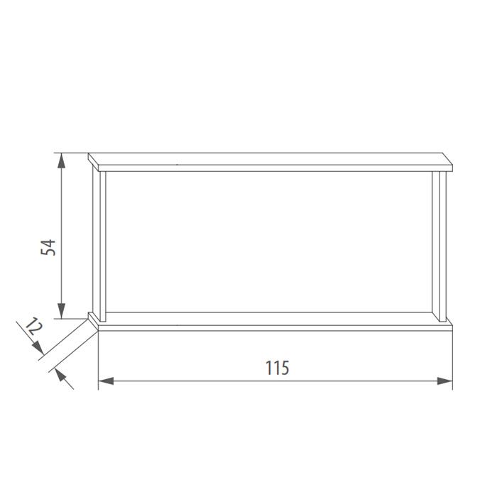 Eban Mina 115, зеркало с полкой и LED-подстветкой 115*12*h54 , цвет: пергамон