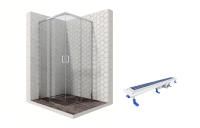 Душевой уголок Ambassador Queen 11011105-ST4, квадратный, линейный трап, 100х100