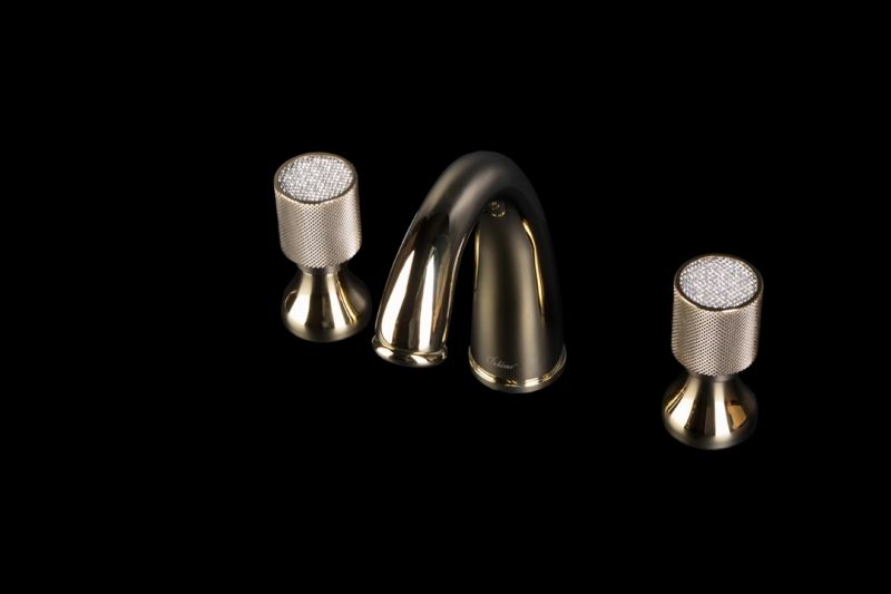 Смеситель для раковины Boheme Royal Cristal 297-RoyalCRST Золото, артикул 297-RoyalCRST