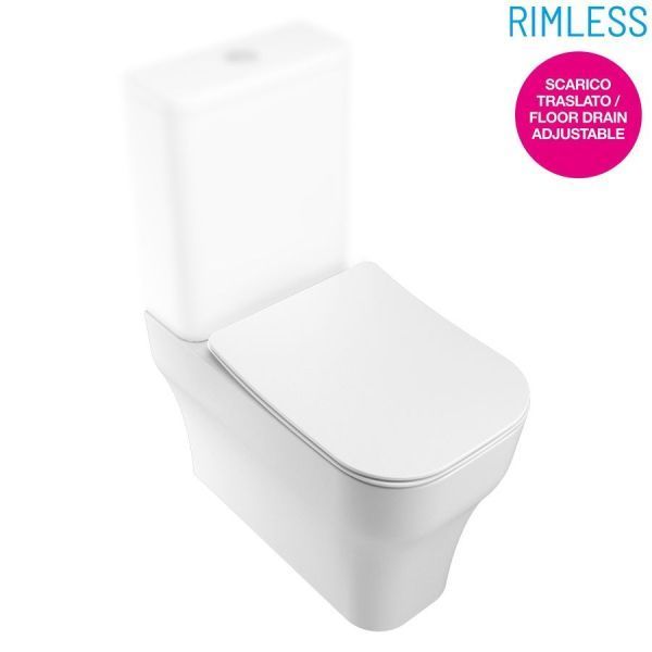 Olympia Synthesis Eco, напольный безободковый унитаз моноблок 63x36 см, цвет черный матовый