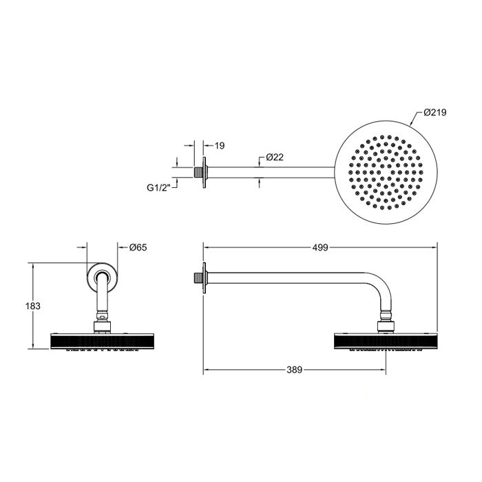 GESSI INCISO Душевая головка настенная, шарнирная на 1/2”,  Ø218мм, цвет: finox