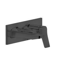 GESSI Rilievo Встраиваемый смеситель для ванной на 2 источника, с изливом 169мм и переключателем (внешние части), цвет: nero XL