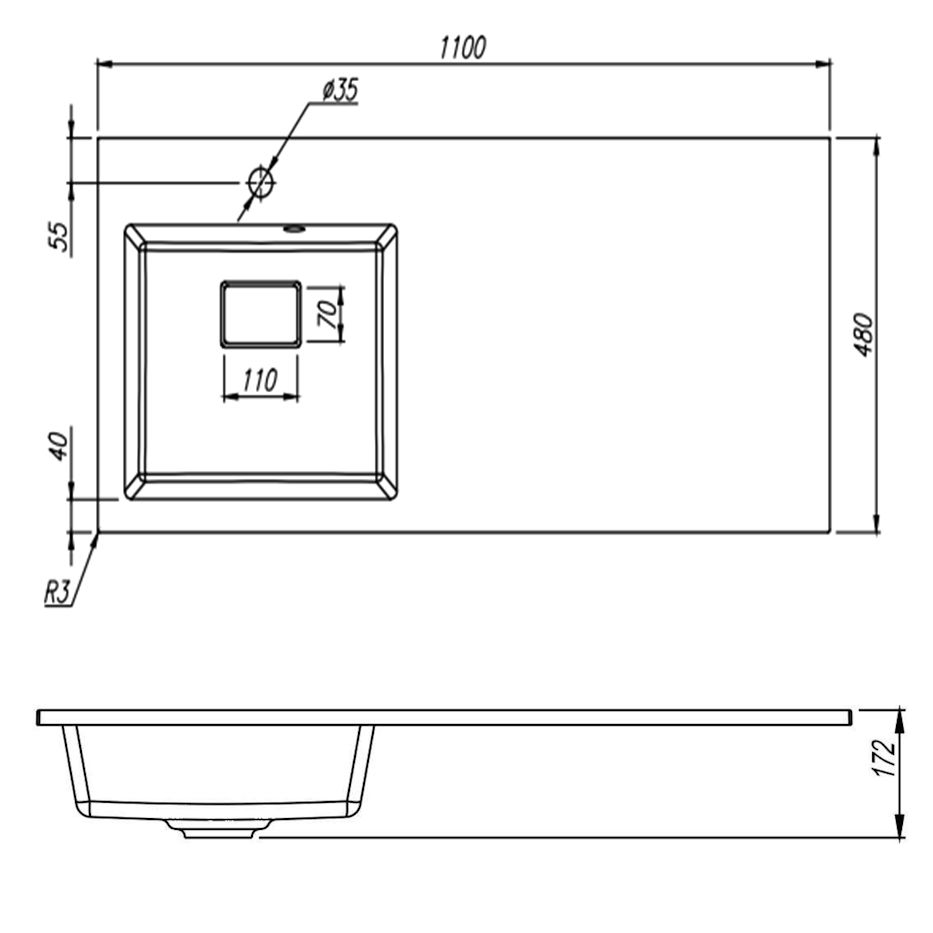 Раковина Florentina Аванти 110 см 10.310.0L110.201, жасмин, артикул 10.310.0L110.201