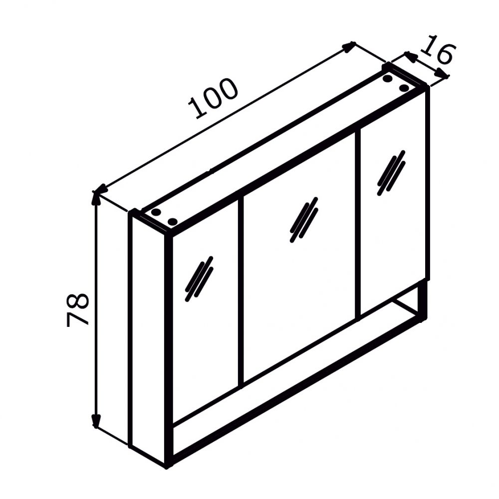 Зеркальный шкаф ORKA Malta 100 кашемировый матовый