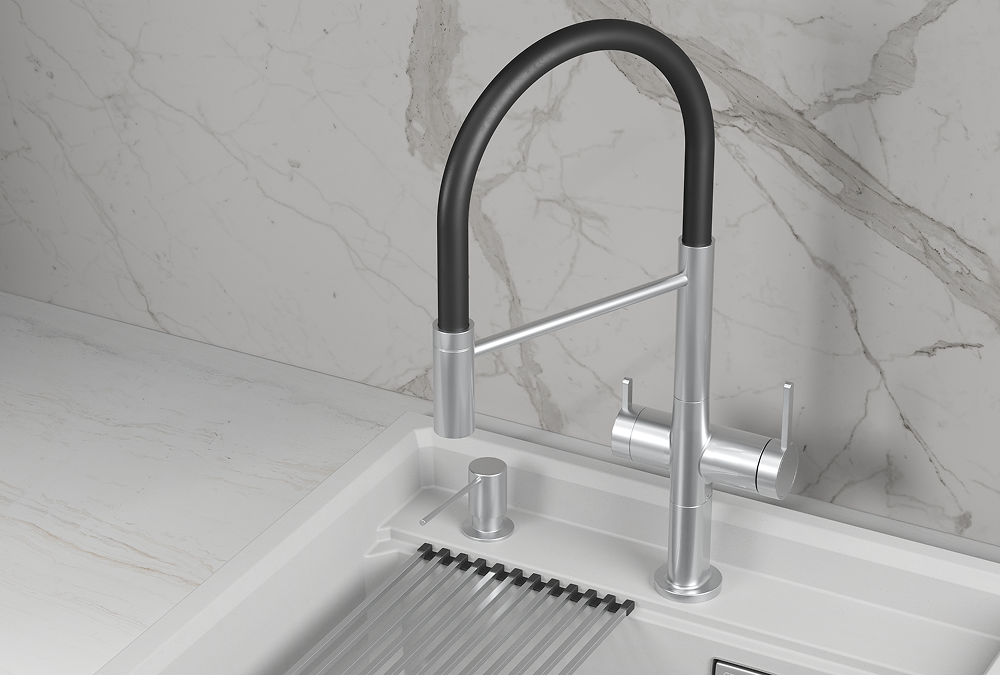 Смеситель для кухни GRANULA (8277, НЕРЖ), артикул 8277, НЕРЖ