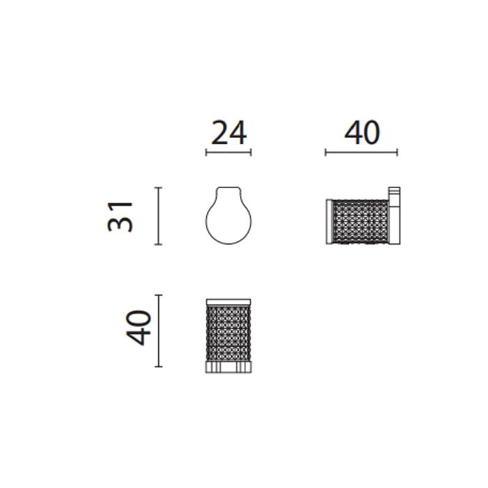 OASIS DEFILE Крючок одинарный, цвет хром