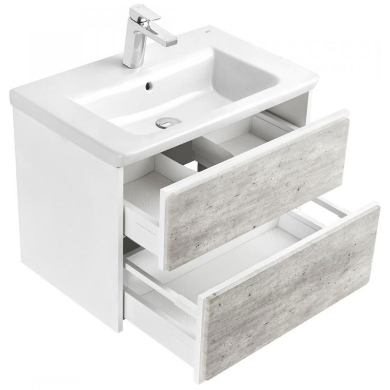 Тумба под раковину ROCA RONDA 67,7 ZRU9303003 (подвесная, белый матовый/бетон), шт