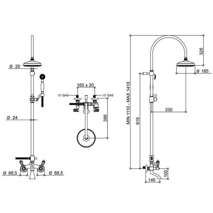 Bongio Impero Смеситель для ванны, цвет хром/Swarovski