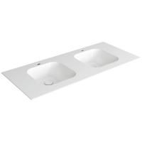 SIMAS WAVE Раковина двойная на столешницу  120x50xh14,5 см, по 1 отв под смеситель на раковину ,цвет белый