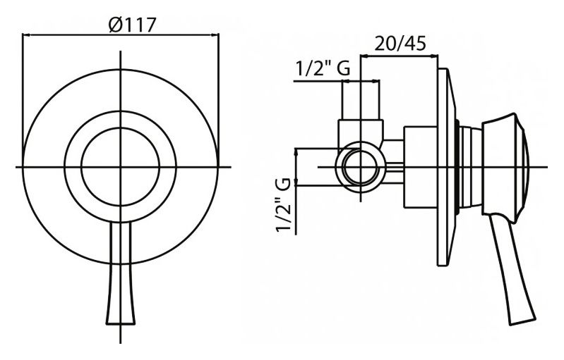 Смеситель для душа Cezares Giubileo GIUBILEO-DIM-02 Бронза