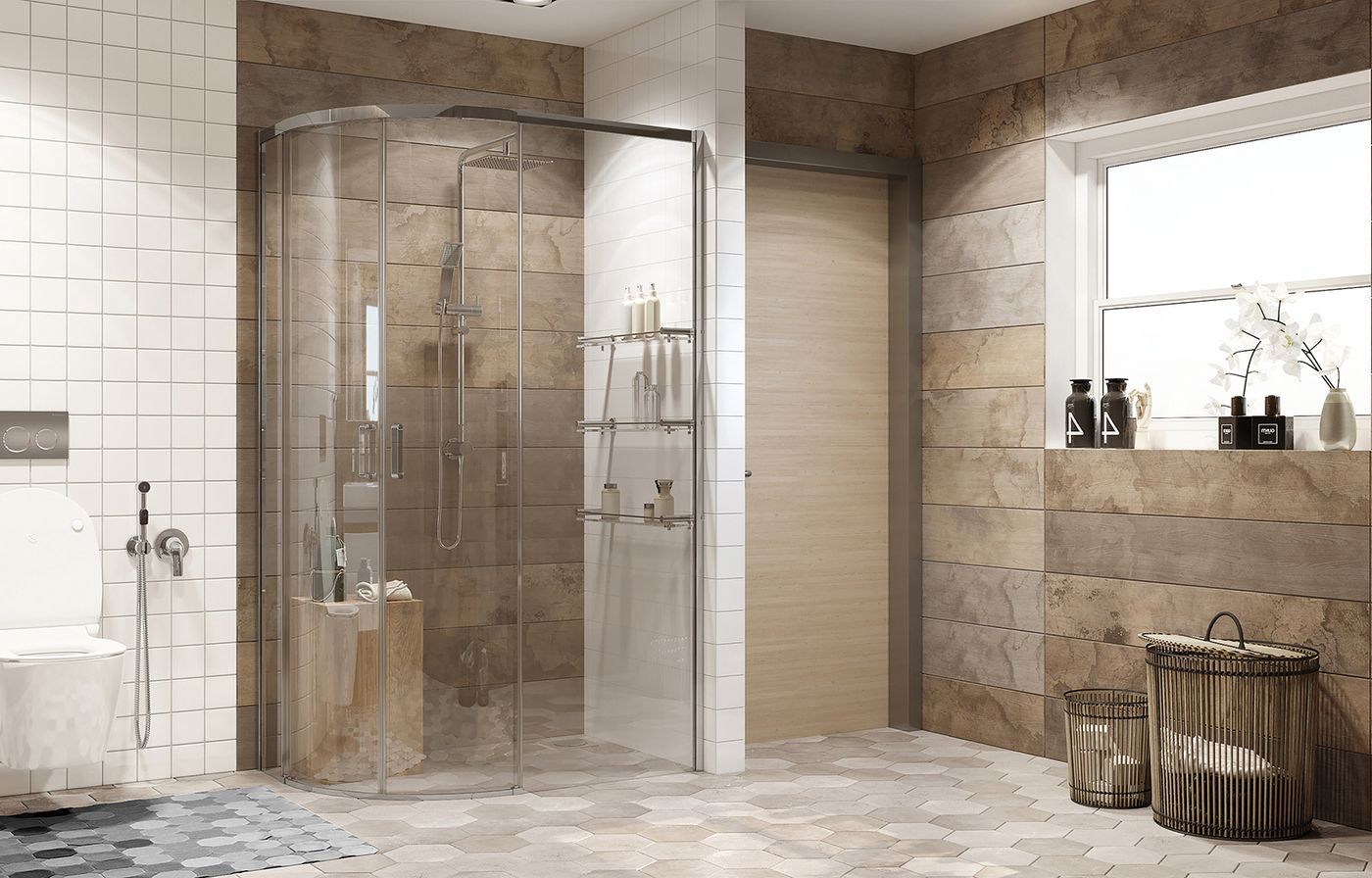 Душевой уголок Ambassador Queen 11011103R, полукруглый, 120х80 см