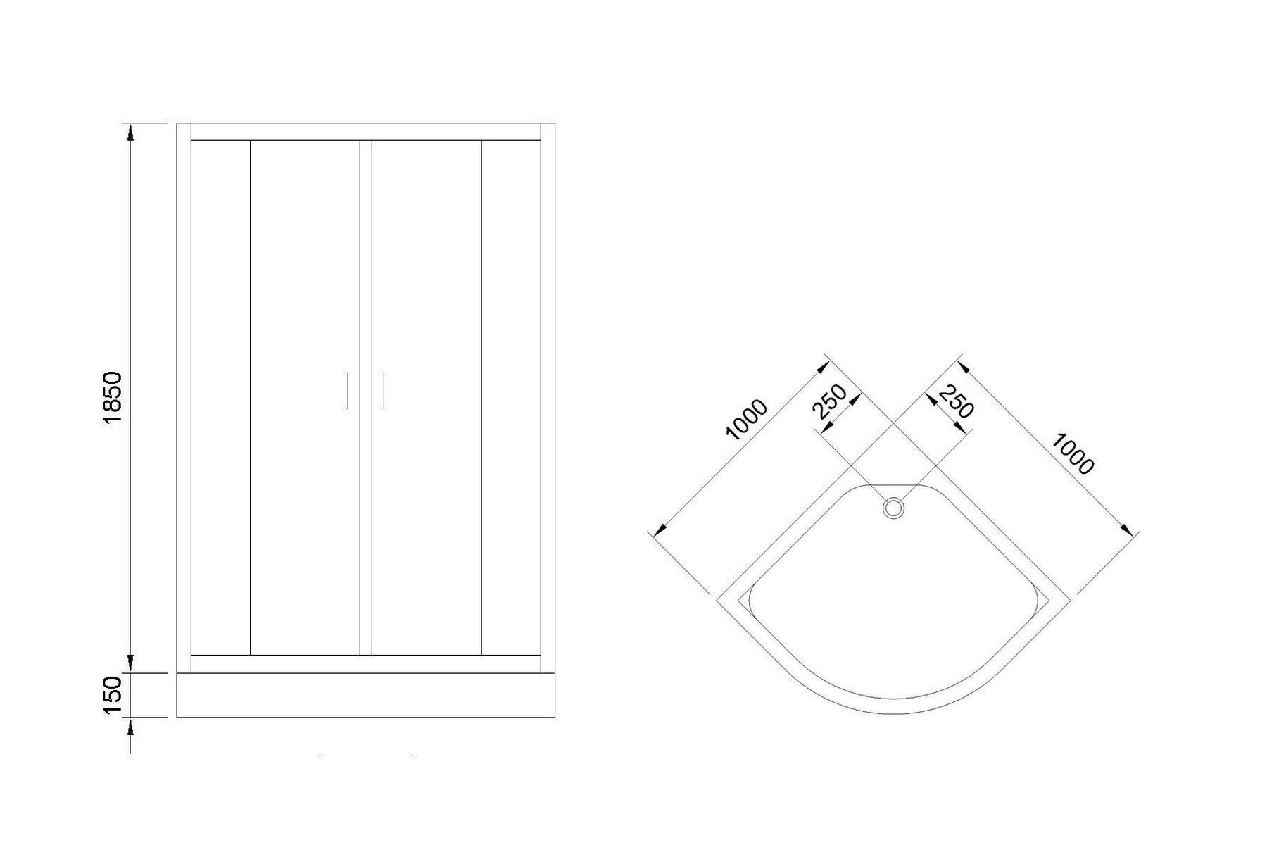 Душевой угол Royal Bath RB 100HK-T (прозрачное)