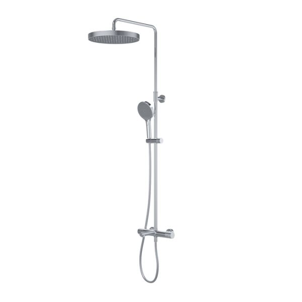 Душевая система IDDIS Duna с тропическим душем,  изливом и термостатом, глянцевый хром (DUNSBSTi06)