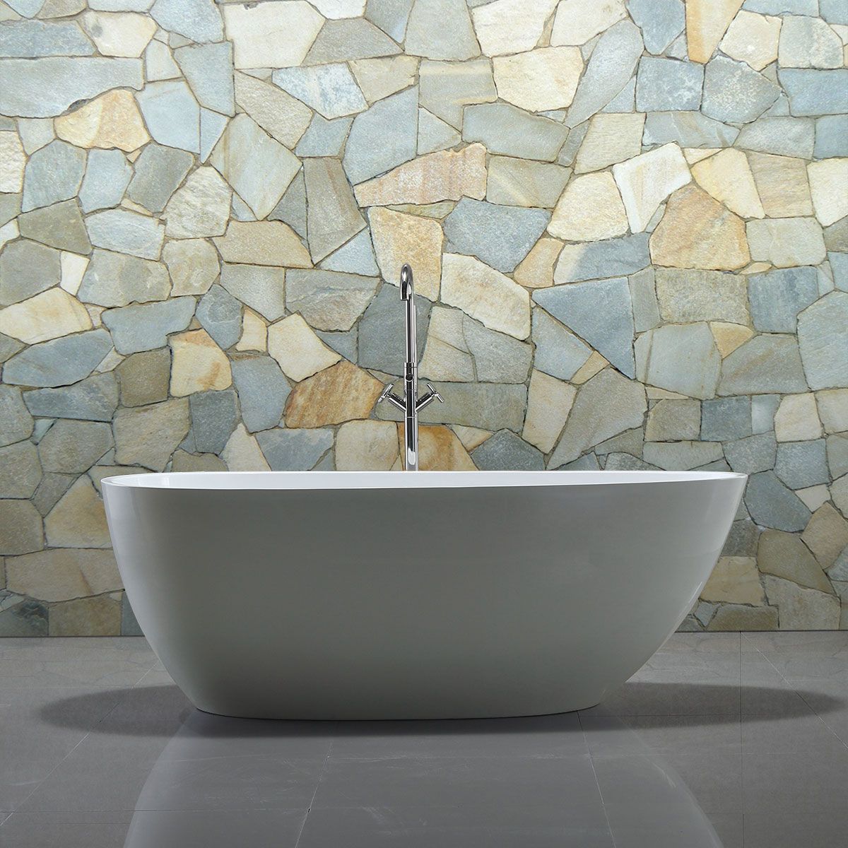 Ванна акриловая Vincea VBT-422-1700, 1700*800*600 цвет белый, слив-перелив в комплекте, хром