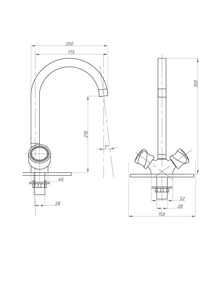 Смеситель для кухни FAUZT FZs-202-39 тип См-МДЦБА, артикул FZs-202-39