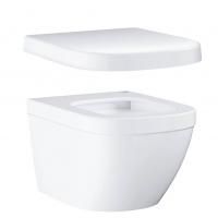 Унитаз подвесной безободковый, компактный GROHE Euro Ceramic с сиденьем без микролифта (NW0027) Унитаз подвесной безободковый, компактный GROHE Euro Ceramic с сиденьем без микролифта (NW0027)