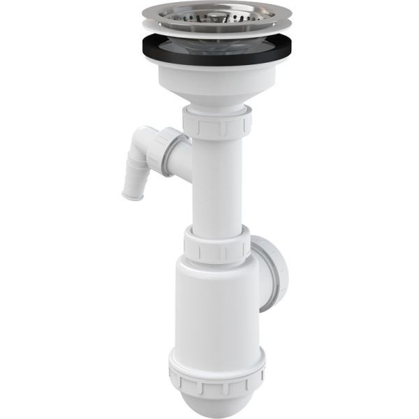 Сифон для кухонной мойки Alcaplast A446P-50/40 Полированная сталь