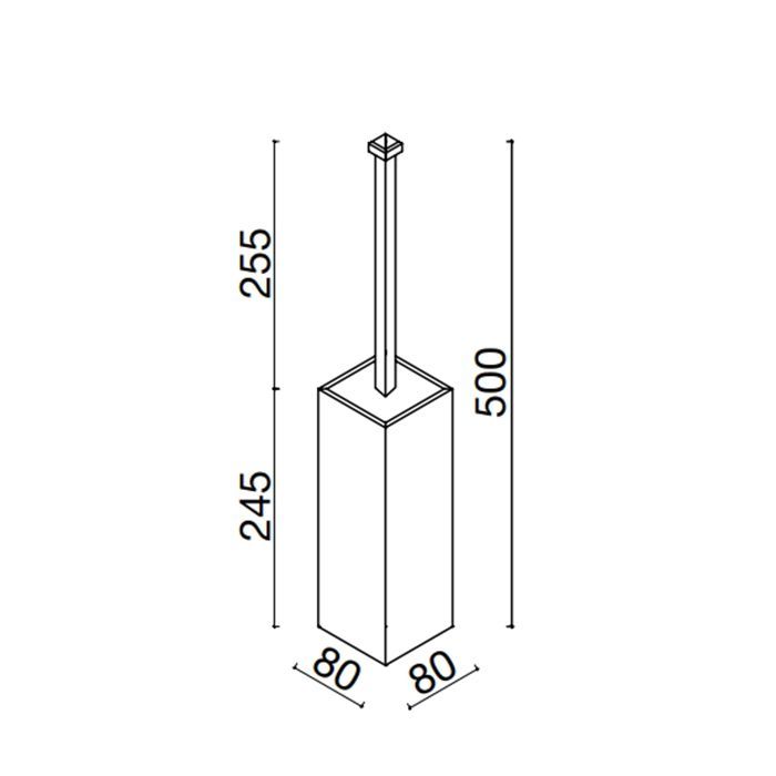 OASIS SQUARE Ершик для унитаза, подвесной, цвет хром